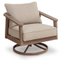 Harmony Headlands Swivel Lounge With Cushion Natural / Gray