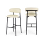 Lupita - Vegan Leather Upholstered Bar Stool (Set of 2) - Cream / Matte - White