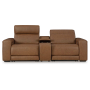 Magic Man 3-Piece Power Reclining Sectional Loveseat With Console Caramel, 97"