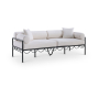 Portofino - Resilient Water Repellent Fabric 85.75" Upholstered Outdoor Patio Sofa - Cream, 85.75"