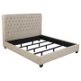 Chloe - Upholstered Eastern King Panel Bed - Oatmeal