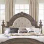 Carlisle Court - Queen Upholstered Poster Headboard - Medium Brown - Light Brown