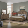 Hickory Grove - 3 Piece Bedroom Set (King California Panel Bed, Dresser & Mirror) - Brown