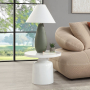 Zaid - End Table - Engineering Marble & White High Gloss Finish, 22"