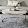 Zaidee - Coffee Table With Marble - Nickel, 36"