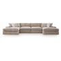 Nexora-Court 4-Piece Double Chaise Sectional Burlap, 204"