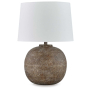 Neavesboro - Antique Brown / White - Metal Table Lamp