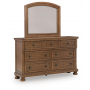 Zackaryn Dresser And Mirror Warm Brown