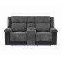 U5915 - Console Reclining Loveseat With Immersive Sound And Blue-Color LED - Black / - Dark Gray