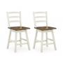 Brinfern Swivel Stool (Set of 2) Brown / Antique White