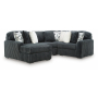 Midnight-Madness 4-Piece Sectional With LAF Corner Chaise And Armless Chair Gunmetal, 116"