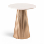 Cindra - Genuine Marble Top And Iron Base End / Side Table - White, 18"