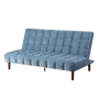 Yolandi - Futon - Teal Velvet & Dark Walnut Finish, 76"
