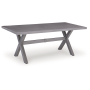 Half Moon Beach Rectangular Dining Table With Umbrella Option Gray, 71"