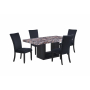 D02 - 5 Piece Dining Room Set (Dining Table, 4 Chairs) - Lava / - Dark Gray