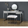 Myles - Vanity Desk - Antique White & Chrome Finish