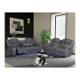 U7069 - Power Reclining Sofa/Power Console Reclining Loveseat With LED And Immersive Sound - Dark Gray