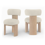 Atelier - Vegan Leather Upholstered Dining Chair (Set of 2) - Taupe / Painted Natural - Beige