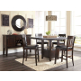 Haddigan - Dark Brown - 6 Pc. - Counter Extension Table, 4 Barstools, Server