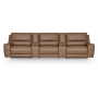 DeepWakes 5-Piece Power Reclining Sectional With Power Armless Recliner And 2 Storage Consoles Caramel, 156"