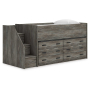 Frandern Twin Loft Bed With 2 Drawer Storages Gray