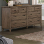 Hickory Grove - 8 Drawer Dresser - Brown - Light Brown, 68" Wide