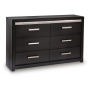Brizmore Six Drawer Dresser Black, 58.7" Wide