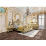 Cabriole - Eastern King Bed - Light Gold PU & Gold Finish