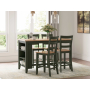 Gesthaven - Natural / Green - 5 Pc. - Rectangular Dining Room Counter Table, 4 Barstools