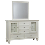 Sandy Beach - 11-Drawer Dresser With Mirror - Cream - White, 61.25" Wide