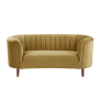 Millephri - Loveseat - Olive Yellow Velvet
