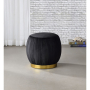 Zinnia - Ottoman - Black Velvet & - Black