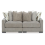 Aslan Court - Pebble - 2-Piece Loveseat Sectional, 76"