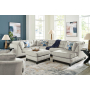 Maxon Place - Stone - 5 Pc. - 3-Piece Sectional With Raf Corner Chaise, Chair, Ottoman