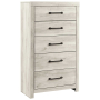 Cambeck - Whitewash - Five Drawer Chest, 53.94" Tall