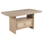 Kailani - Cane Counter Height Storage Dining Table - Beige Oak, 72"