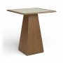Atrium - Glass And Cane Top With Solid Wood Base Bar Height Table - Brown Walnut - Dark Brown, 36"