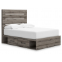 Graystorm Panel Storage Bed Brown Gray