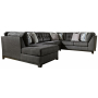 Reidshire Left Arm Facing Corner Chaise 3 Pc Sectional Steel, 145"