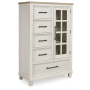 Shaybrock - Antique White / Brown - Door Chest, 60.88" Tall