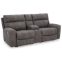 Next-Gen Durapella - Slate - 3-Piece Power Reclining Sectional Loveseat With Console, 91"
