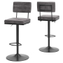 Strumford - Gray / Black - Tall Swivel Barstool (Set of 2) with Cushioned Back