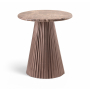 Cindra - Genuine Marble Top And Iron Base Round End / Side Table - Brown / - Dark Brown, 15"