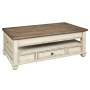 Realyn - White / Brown - Lift Top Cocktail Table, 47"