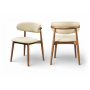 Leesa - Vegan Leather Upholstered Dining Chair (Set of 2) - Cream