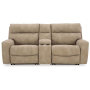 Next-Gen Durapella - Sand - 3-Piece Power Reclining Sectional Loveseat With Console, 91"