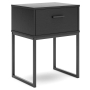 Socalle - Black - One Drawer Night Stand