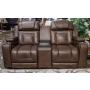 Mestrino Power Recline Loveseat/Fridge Cooler Hickory