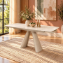 Cassian - Dining Table With Ceramic Top - Cream - Beige, 94"
