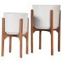 Dorcey - White / Brown - Planter Set (Set of 2), 12.88"